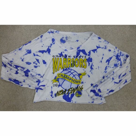 Golden State Warriors 2022 NBA Finals Champions Tie Dye Off-Shoulder Long Sleeve - Picture 12 of 12